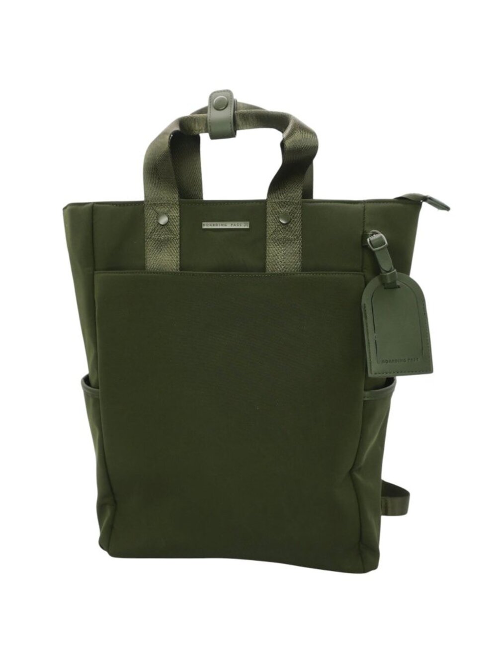 Boarding Pass Green Nylon Travel Backpack Laptop Daypack Tote Bag